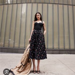 NWOT Hill House Krista Floral Taffeta Skirt S